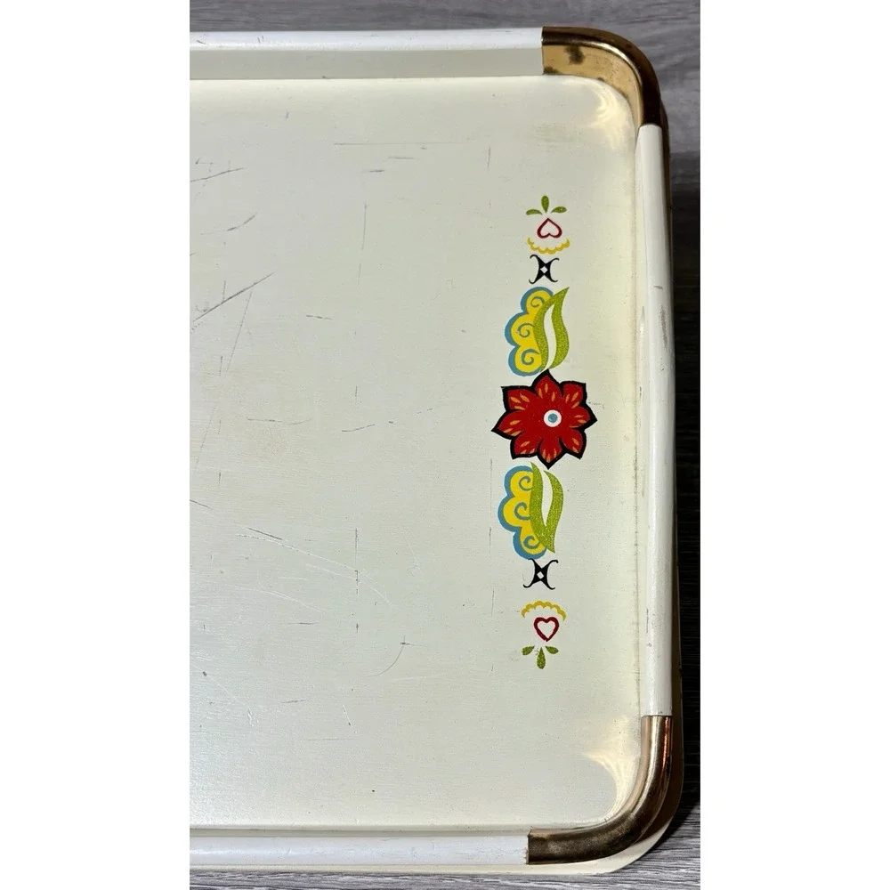Vintage Hand Painted Wooden Serving Tray 17